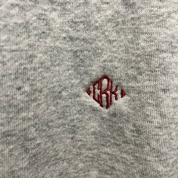 J. Crew Heritage fleece oversized crewneck sweatshirt grey S Monogrammed CRK - Picture 7 of 9